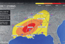 
			
				                                Severe thunderstorms could spin up destructive tornadoes and produce large hail and downpours that can trigger flash flooding.
                                 AccuWeather

			
		